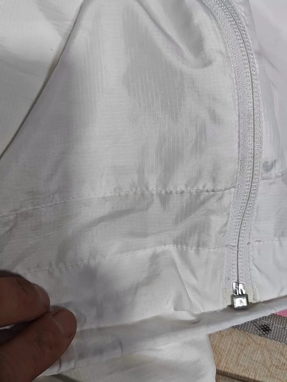 adidas White Windbreaker Jacket with Black Stripes